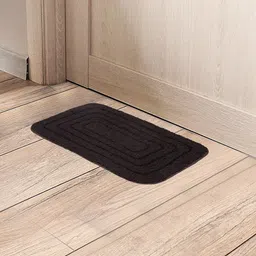 Black gold Pack of 3 Brown Self-Designed Cotton Anti-Skid Doormats-29