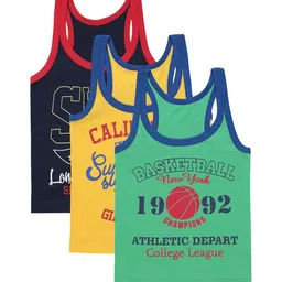 Bodycare Kids Infants Boys Pack Of 3 Assorted Cotton Round Neck Innerwear Vests-13