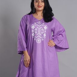 LetsDressUp PLus Size Floral Printed V-Neck Bell Sleeves A-Line Kurta-32