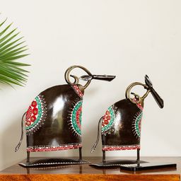 ExclusiveLane Set Of 2 Black & Green Hand-Painted Decorative Showpieces-image-82
