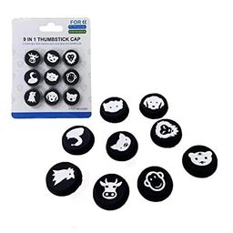 GAMENOPHOBIA Luminous Thumb Grip Caps for Controllers - 9-Piece Silicone Joystick Thumb Stick Caps, Glow in The Dark, Compatible with PS5, PS4, PS3, PS2, Xbox One, Xbox 360, and More image 1