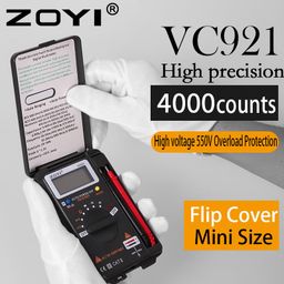 ZOYI Digital Multimeter, Auto Ranging Pocket Digital Multimeter Digital Multi Tester - AC DC Voltage DC Current Resistance Diodes Capacitance Transistor Measuring Instrument (VC921) By Skyking image 3