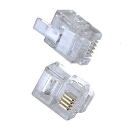 RIVER FOX Telephone Plug 4 Pin RJ11 6P4C Modular Plug Telephone Phone Connector Crystal Head Plug Network Connector (6/2, Telephone Cord Connector Adapter Crimp) Four-core Cable RJ 11 Plug,Pack of 20 image 3