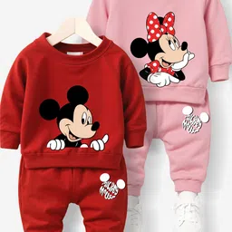 Minicult Kids Printed Round Neck Pack Of 2 Sweatshirt With Joggers-picture-46