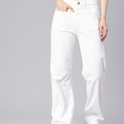 ADBUCKS Women Comfort Wide Leg High-Rise Stretchable Jeans-image-5