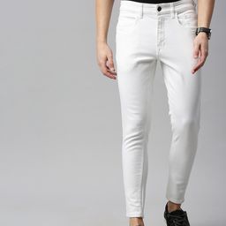 WROGN Men White Skinny Fit Mid-Rise Clean Look Stretchable Jeans-image-16