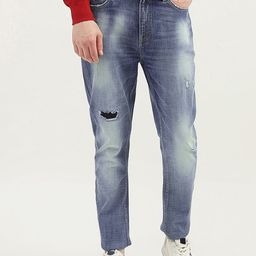 United Colors of Benetton Men Mildly Distressed Heavy Fade Jeans-image-81