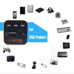 Famous Quality Combo All in One USB Hub 2.0 480Mbps USB Combo Card Reader All in One Multi USB Splitter for MS, M2, SD/MMC, TF Portable for PC Laptop Smart Tv Game and ETS (Multi-Colour) image 4