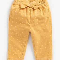 mothercare Girls Mustard Yellow Printed Peg Trousers-image-100