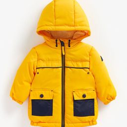 mothercare Boys Yellow Solid Hooded Bomber Jacket-image-21