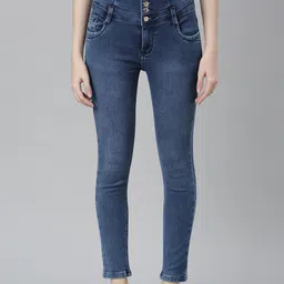SHOWOFF Women Jean Straight Fit Light Fade Clean Look Mid-Rise Acid Wash Stretchable Jeans-picture-9