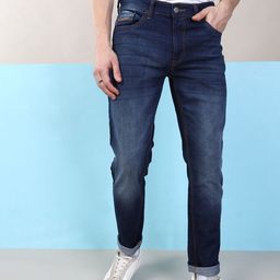 The Indian Garage Co Men Blue Slim Fit Low-Rise Clean Look Stretchable Jeans-image-36
