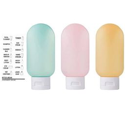 maycreate MAYCREATE® Travel Bottles for Toiletries 3pcs Set, 60ml Toiletry Bottle, Small Bottles for Travel, Refillable Leakproof Squeeze Bottle Containers with Lids for Shampoo Lotion, BPA-Free image 1