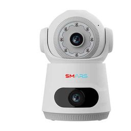 SMARS 4+4 MP Dual Lens HD WiFi Robot CCTV Camera with Audio & Video Recording | Colour Night Vision | Two Way Audio | AI Motion Detection | 360° View | Remote View image 1