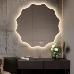 ledmirror.in Wavy LED Backlit Mirror Designer Flower Shape for-picture-31