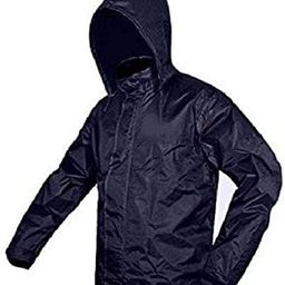 cool dealzz Men's Polyester Waterproof Standard Length Raincoat Double Coating Reversible Rain Suit With Hood & Inner Mobile Pocket, Set Of Top And Bottom image 5