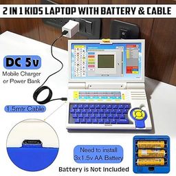 Fun Express Educational Laptop Computer Toy for Kids Above 3 Years - 20 Fun Activity Learning Machine, Now Learn Letter, Words, Games, Mathematics, Music, Logic, Memory Tool with Cable image 2