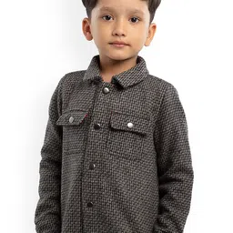 UNDER FOURTEEN ONLY Boys Grey Houndstooth Tailored Jacket-image-10