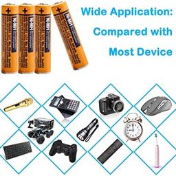 Compatible with Panasonic AAA 1.2 Volts Used in Remote Controls Transceivers,Cordless Phones,Flashlights, Wireless Keyboards & Mouse,MP3 Player,Ni-MH Rechargeable Battery 630 mAh (Pack of 2) image 5