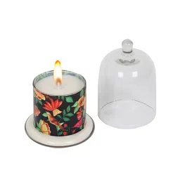 KOLOROBIA Cinnamon Zest Black & Red Printed Bell Jar Scented Candle-4