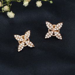 ZINU Rose Gold Contemporary Studs Earrings-image-36