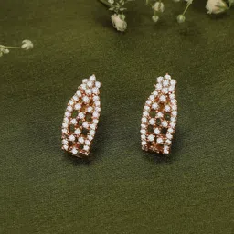ZINU Rose Gold Contemporary Studs Earrings-21