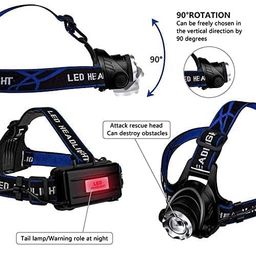 GUDDIES LED Headlamp USB Rechargeable Dual Light Motion Sensor 500 Lumens, 3 and 5 Modes, Waterproof Flashlight for Running, Camping image 2