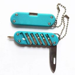 JMC Multipurpose Cutting Tool,Mini EDC Tool Keychain Adjustable Screwdriver for Travel-Camping-Outdoor,Magnetic Driver Combo Bit Storage Set. Pocket Cutter 6-Bit Screwdriver image 5