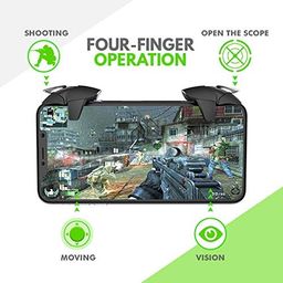 SpinBot Battlemods X1 Combo Smartphone Mobile Gaming Triggers + Finger Sleeves Combo | For Bgmi/Free Fire Max/Cod Mobile- (Black) image 2