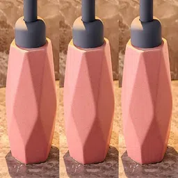 Kuber Industries Pink 3 Pieces Textured Ceramic Liquid Soap Dispenser 400 ml Each-13
