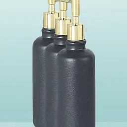 Kuber Industries Black 3 Pieces Solid Ceramic Liquid Soap Dispenser - 400 ml Each-image-52