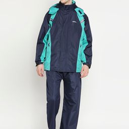 Zeel Colourblocked With Brand Logo Printed Rain Jacket-21