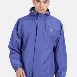 t-base Men Royal Blue Solid Rain Jacket-image-14
