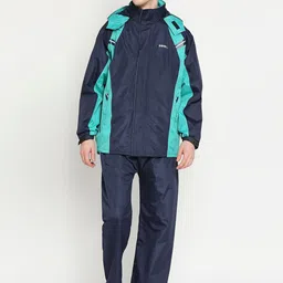 Zeel Colourblocked With Brand Logo Printed Rain Jacket-32