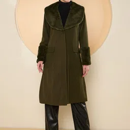 Antheaa Women Solid Longline Overcoat-picture-18