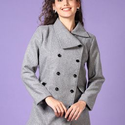 V-Mart Women Self Design Lapel Collar Longline Tailored Jacket-picture-18
