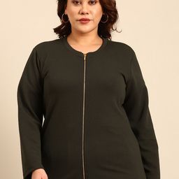 The Pink Moon Plus Size Round Neck Tailored Jacket-19