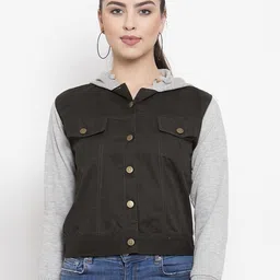 VOXATI Women Crop Hooded Tailored Jacket-image-91