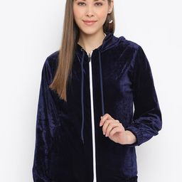Mayra Women Blue Tailored Velvet Jacket-image-62