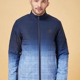 Urban Ranger by pantaloons Ombre Printed Mock Collar Jacket-image-30
