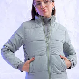 Freehand by The Indian Garage Co Stand Collar Padded Jacket-21