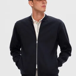 SELECTED Mock Collar Organic Cotton Bomber Jacket-image-69