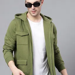 Hancock Men Fleece Bomber with Patchwork Jacket-picture-32