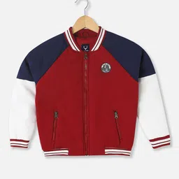 Allen Solly Junior Boys Colourblocked Bomber with Patchwork Jacket-picture-30