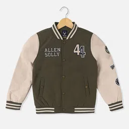 Allen Solly Junior Boys Colourblocked Bomber with Patchwork Jacket-picture-17