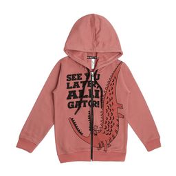 earth conscious Boys Typographic Printed Hooded Fleece Bomber Jacket-image-44