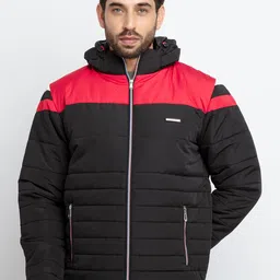 Status Quo Men Black & Red Colourblocked Padded Jacket-image-78