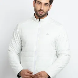 Status Quo Plus Size Men White & Green Reversible Quilted Jacket-image-41