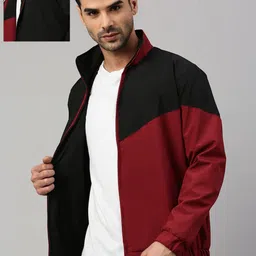 VOXATI Men Colourblocked Sporty Jacket-image-51