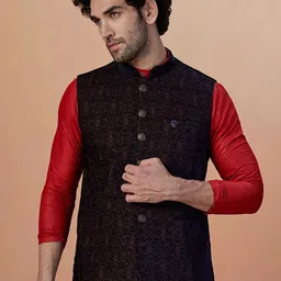 Manyavar Men Printed Sleeveless Nehru Jacket-picture-23